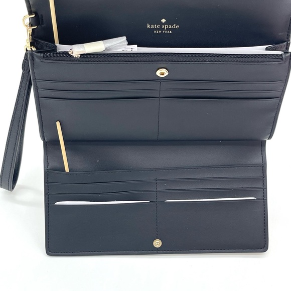 Kate Spade Large Madison Trifold Travel Colorblock Wallet Wristlet - Picture 6 of 8